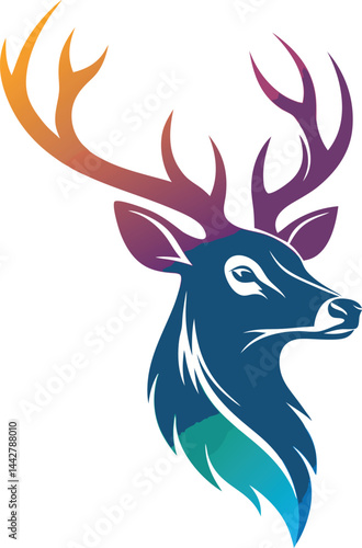 deer vector art illustration with white background 