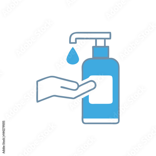 hand soap dispenser on white background for web and graphic design