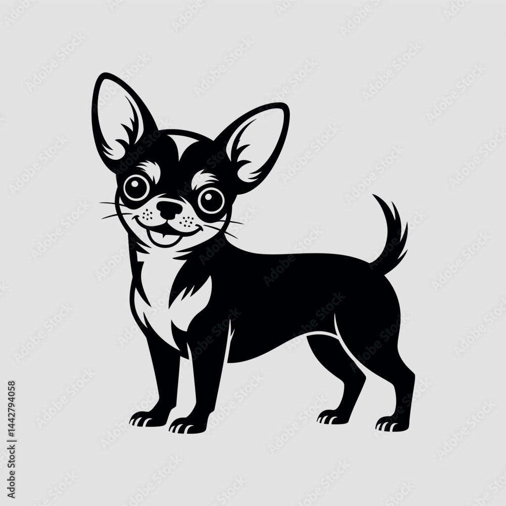 black silhouette of a Chihuahua black silhouette of a Chihuahua