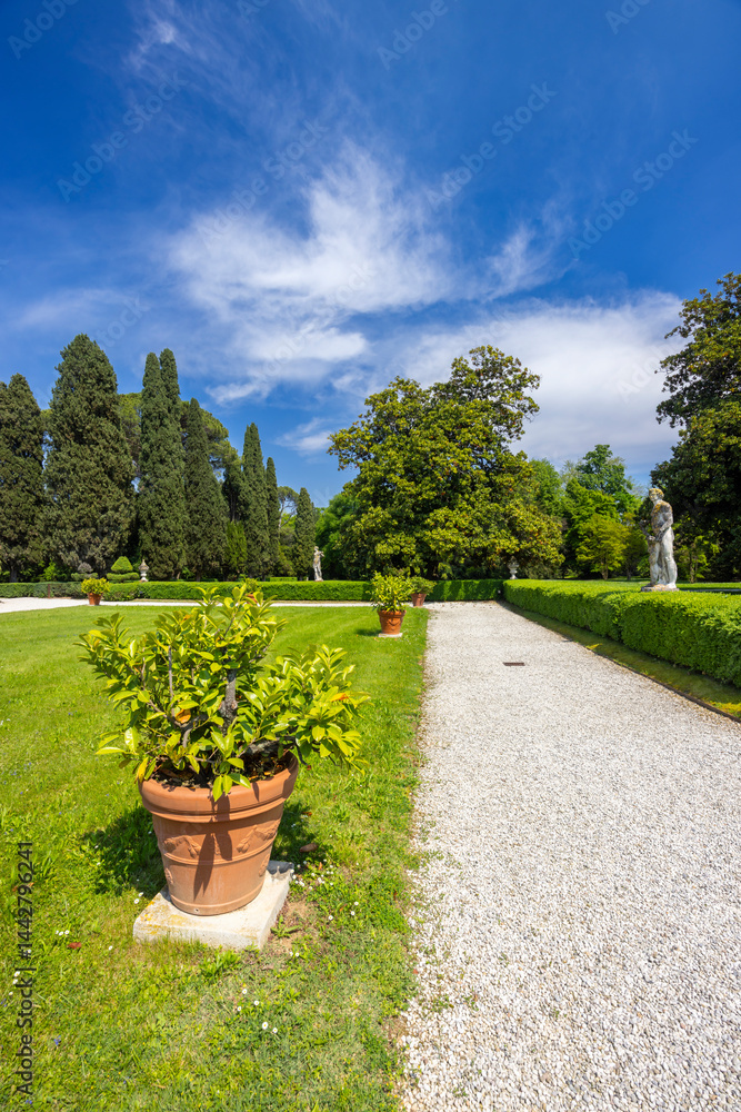 Exploring the magnificent gardens of Villa Emo, a Palladian villa in Vedelago, Veneto, Italy