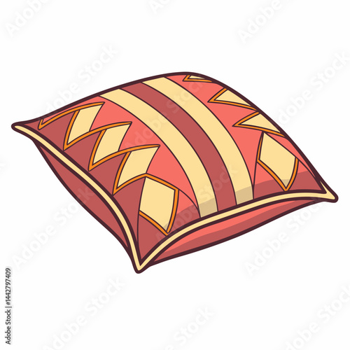 interior design striped cushions isolated