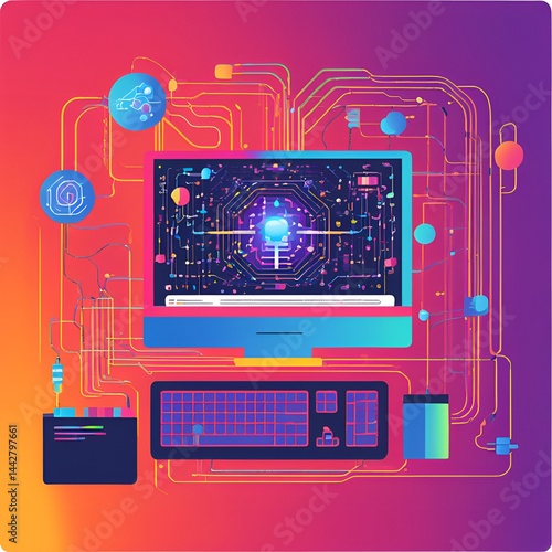 laptop computer with circuit board