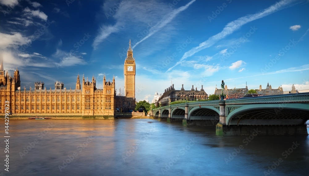 Naklejka premium big ben and westminster bridge in london