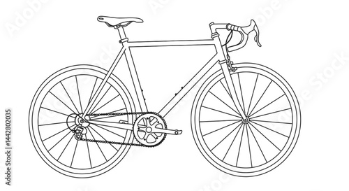 Speed Racing Bicycle Thin Tires Outline Coloring Page Fast Cycling Fun Kids