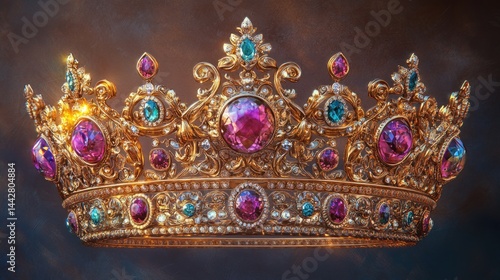 Wallpaper Mural Ornate golden crown with jewels (1) Torontodigital.ca