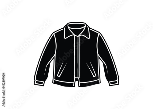 Silhouette of jacket isolated on a white background