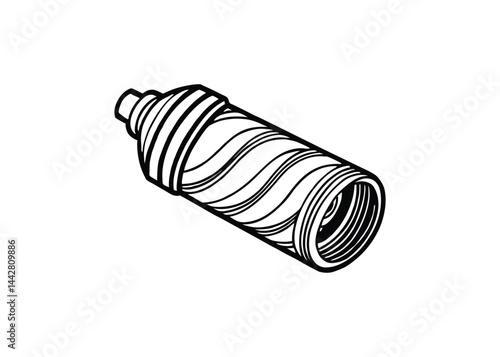 Silhouette of insulated water bottle isolated on a white background
