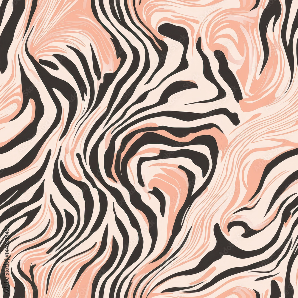 Seamless wavy lines in orange and blue - like zebra stripes pattern Seamless wavy lines in orange and blue - like zebra stripes pattern