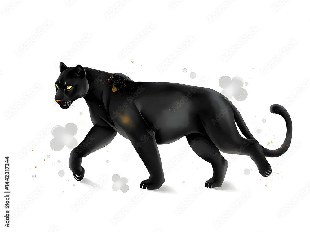 Fototapeta premium Contemporary Panther Art: Graphic Animal Illustration