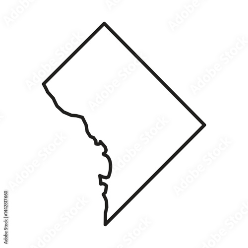 District of Columbia (Washington DC) Outline Vector Map