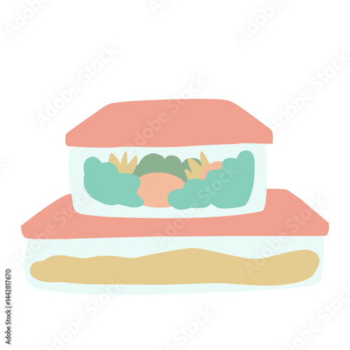 Picnic basket vector illustration for garden party