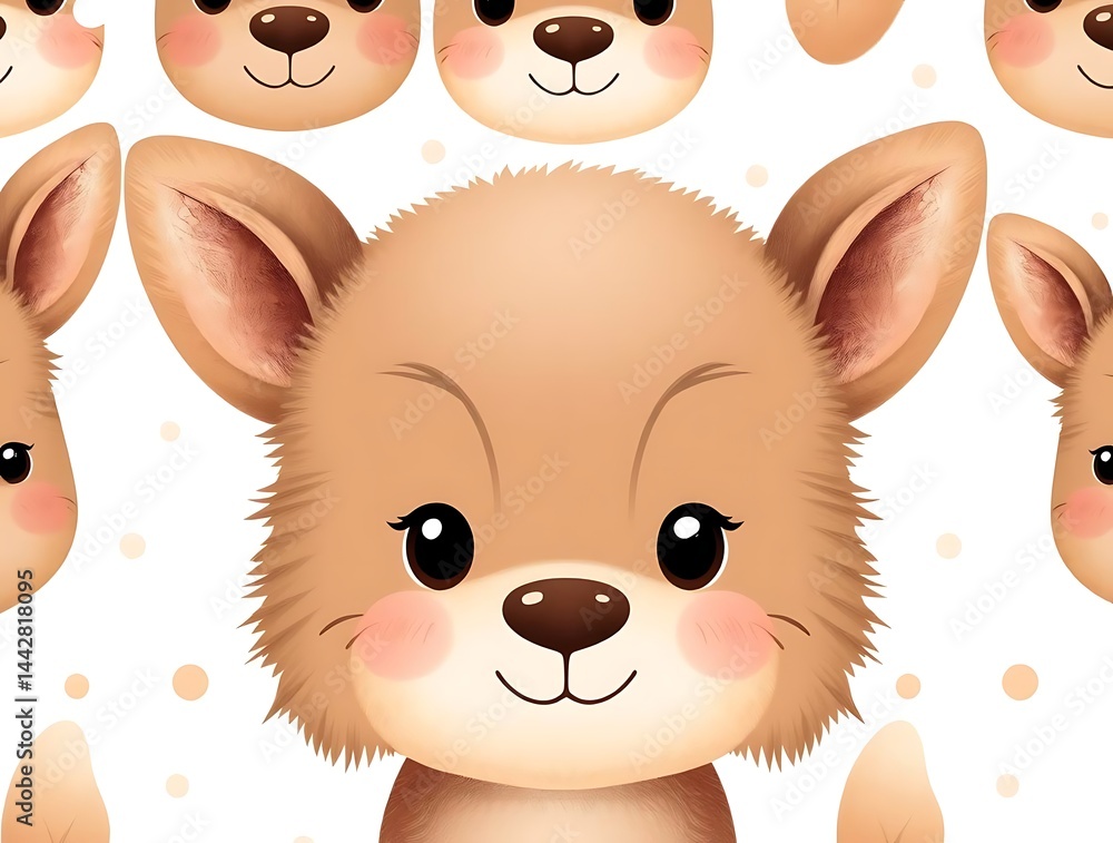 Cute Kangaroo Seamless Pattern. Cute Kangaroo Seamless Pattern.