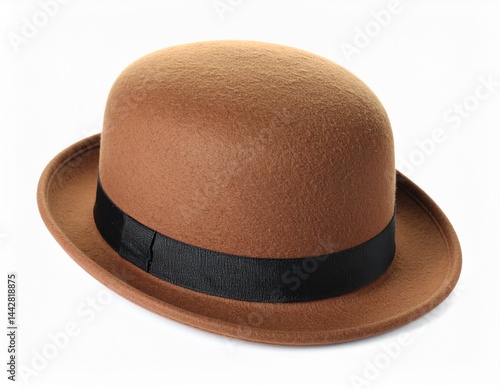 Obraz na płótnie Brown bowler hat isolated on white.