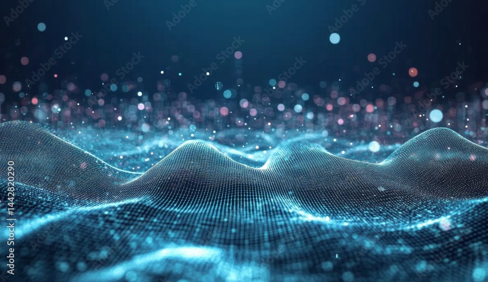 Abstract digital wave. Data flow Abstract digital wave. Data flow