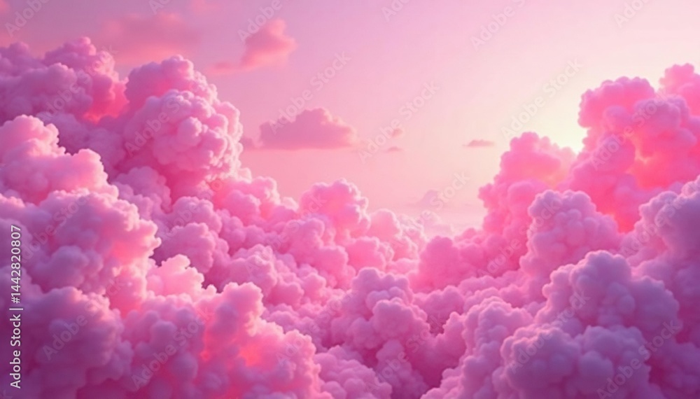 Fototapeta premium Abstract pink background with swirling, ethereal clouds, fantasy, airy
