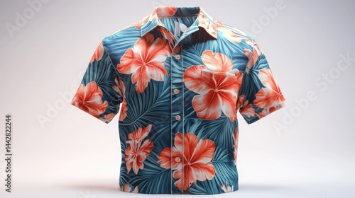 3D icon of a Hawaiian shirt, isolated white background