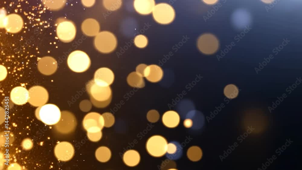 Glowing bokeh effect with sparkling gold and blue gradient background Glowing bokeh effect with sparkling gold and blue gradient background