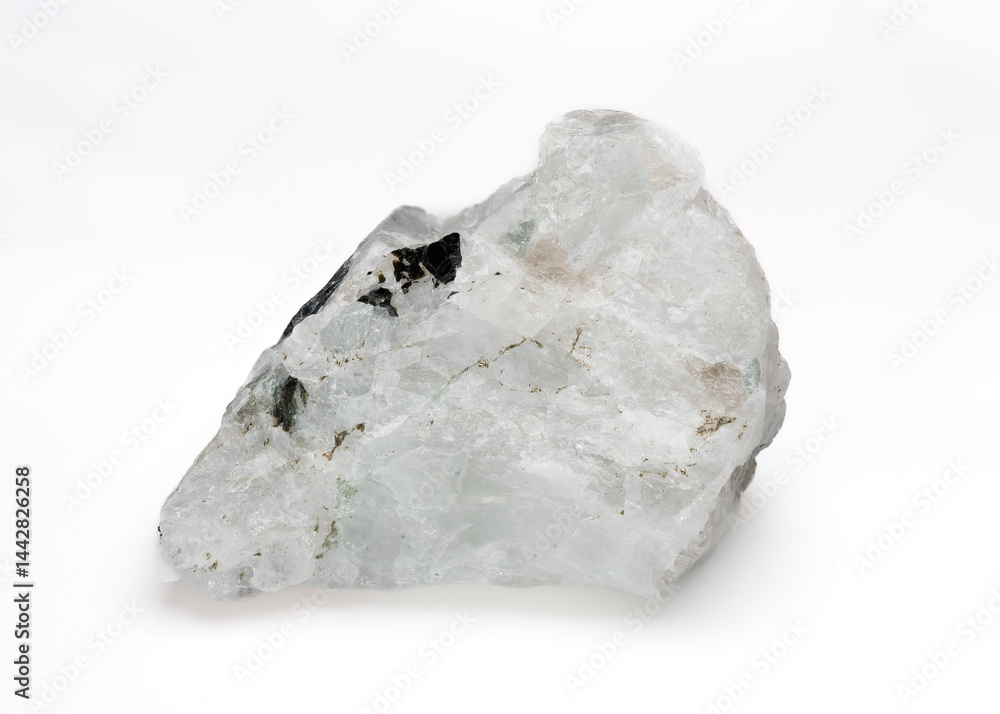 Luminous natural moonstone gemstone displaying adularescence, a soft blue glow, with subtle internal reflections and a polished cabochon cut