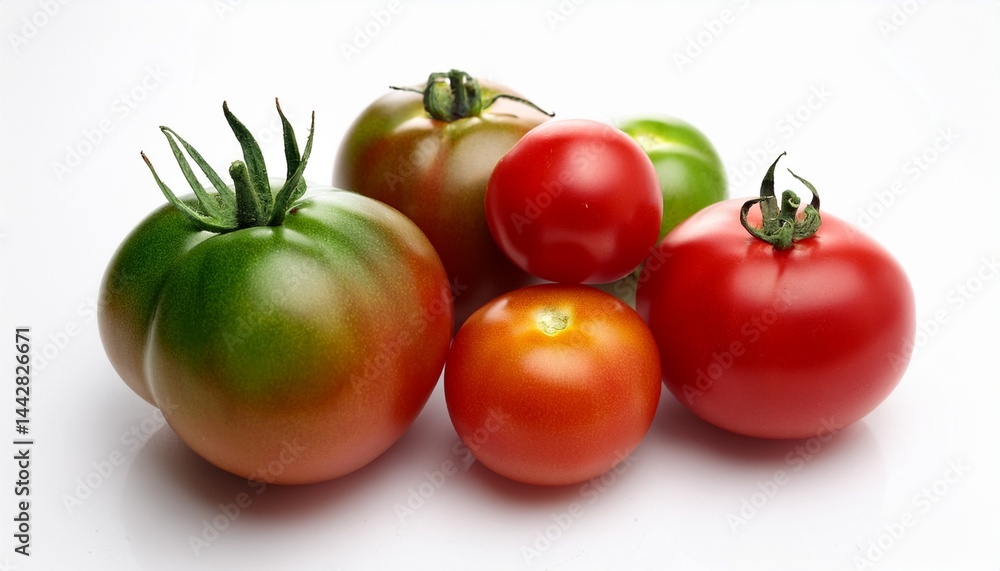 red green tomatoes sphere oval shape isolated on white background tomatoes are all natural organic fresh delicious and healthy red green tomatoes sphere oval shape isolated on white background tomatoes are all natural organic fresh delicious and healthy