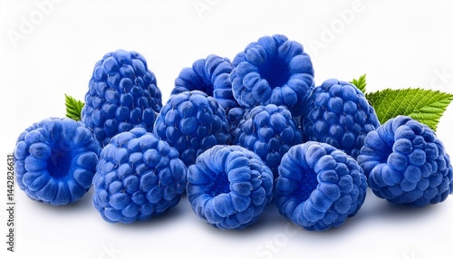 blue raspberries isolated
