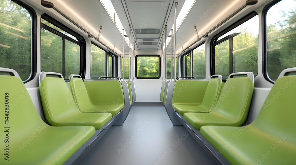 Fototapeta premium Interior of a Modern and Sustainable Urban Bus