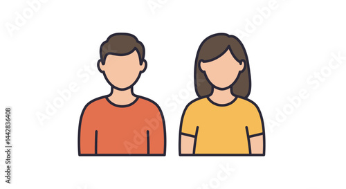 Faceless Person with Brown Hair and Orange Shirt A Minimalist Portrait