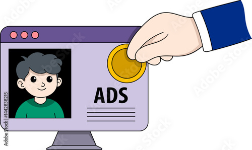 Computer Showing User Account Earning Money from Ads