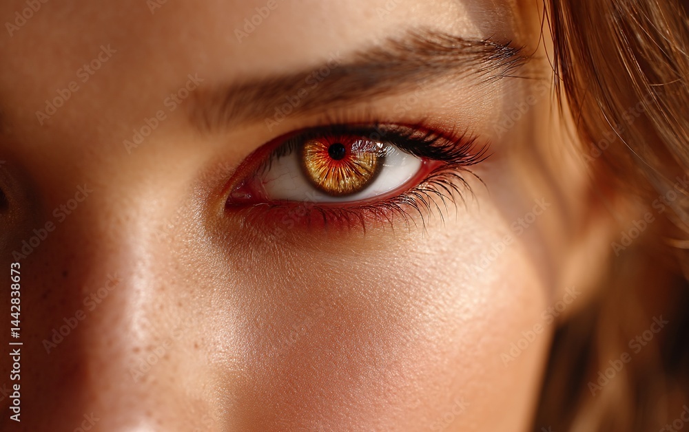 Fototapeta premium Fiery gaze golden eyes captivating intensity