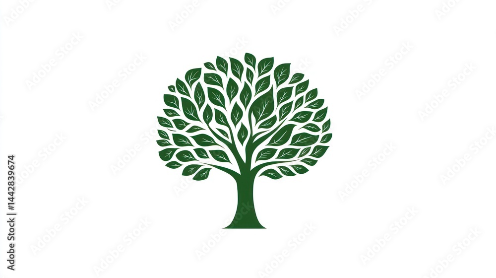 Obraz premium Green Tree Graphic, Simple Design