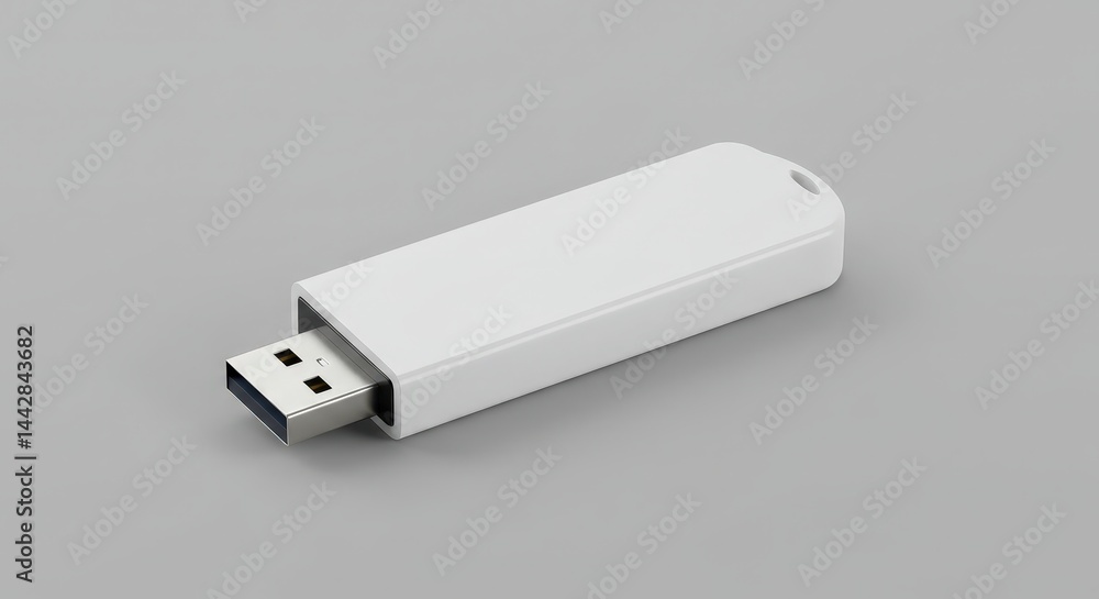 Flash Drive On Neutral Background Flash Drive On Neutral Background