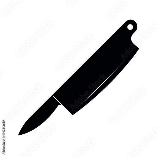 Chef's Knife Black Vector Silhouette
