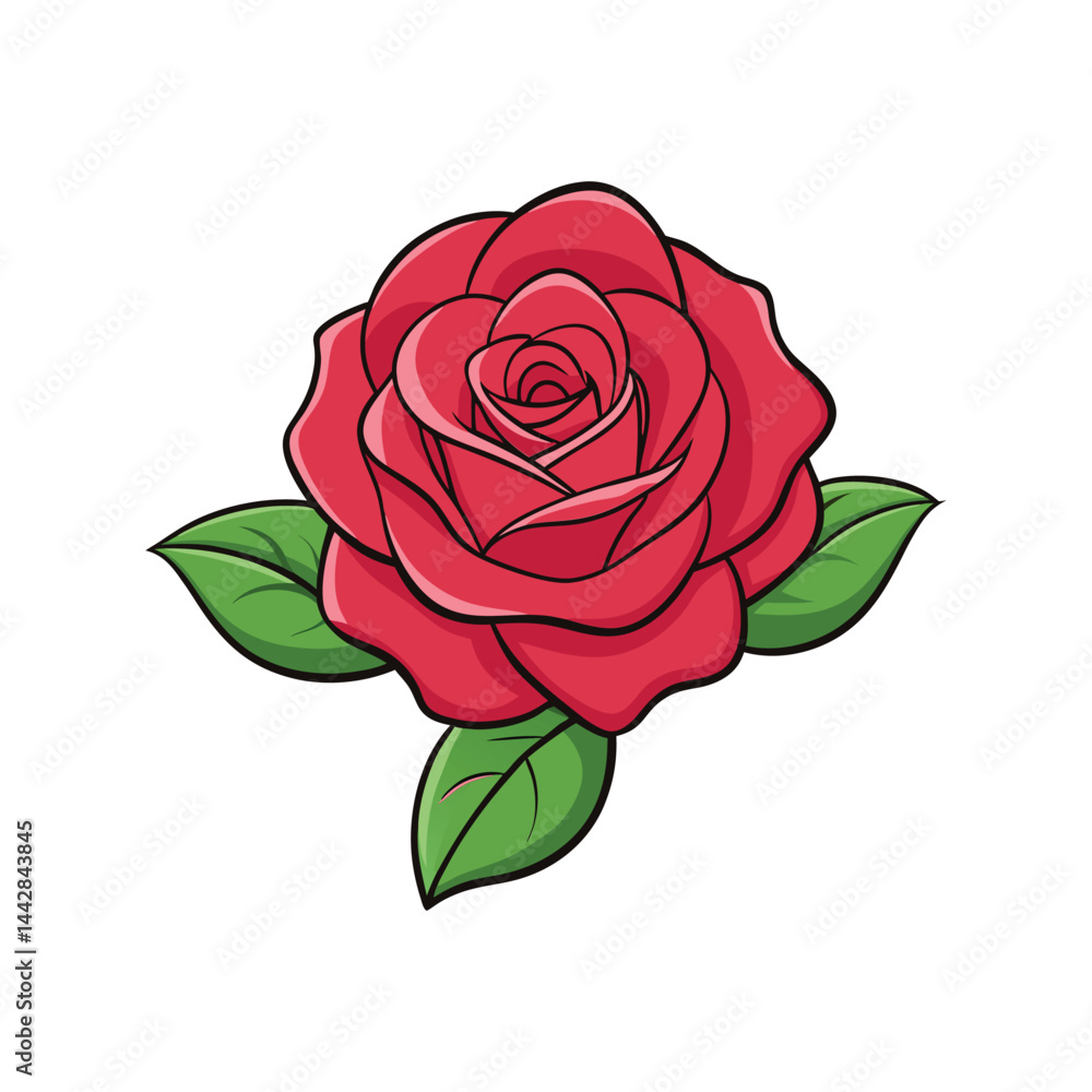 Red Rose Vector Illustration, Elegant Floral Clipart, Romantic Flower Artwork, Decorative Bloom Design for Love and Beauty Red Rose Vector Illustration, Elegant Floral Clipart, Romantic Flower Artwork, Decorative Bloom Design for Love and Beauty