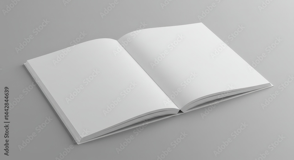Open Blank Book Mockup On Gray Background Open Blank Book Mockup On Gray Background