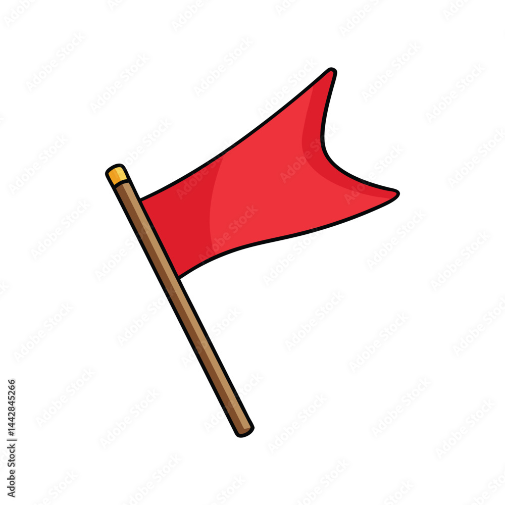 red flag vector isolated on white red flag vector isolated on white