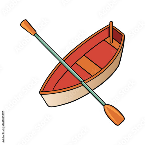 Paddle Boat Vector Illustration, Water Pedal Boat Graphic for Lake and River Activities, Summer Ride Clipart