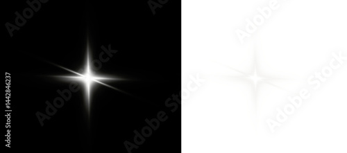 PNG sparkling light galaxy with white light spiral beam, fantasy twinkle and space flash, PNG magic star background for night light party celebration with transparent explosion.