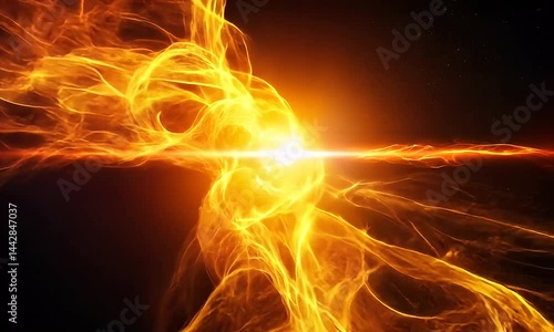 Fiery explosion in space.