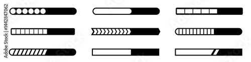 Loading bar vector. Loading progress bar