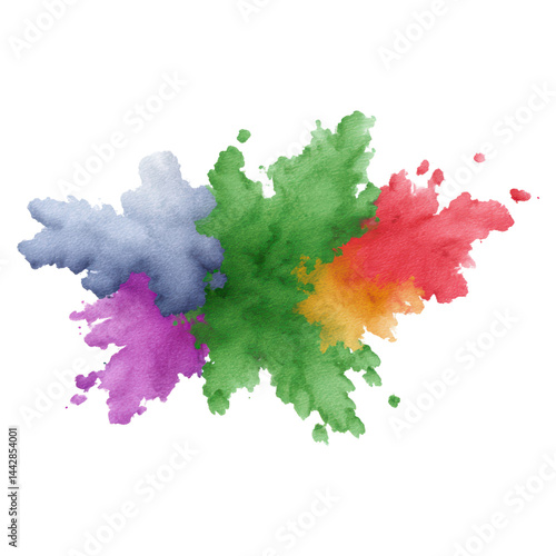 Wallpaper Mural Vibrant Watercolor Splashes in Various Colors for Creative Projects, isolated on transparent background. Torontodigital.ca