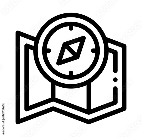 compass line icon