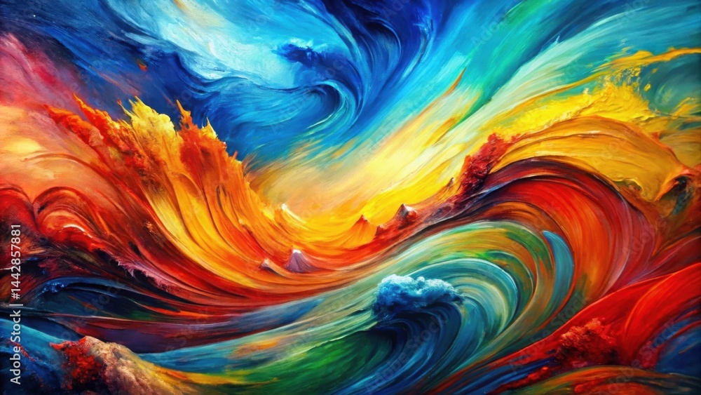 Abstract Whirlwind of Color A Vibrant, Dynamic Painting of Swirling Hues and Textured Landscapes Abstract Whirlwind of Color A Vibrant, Dynamic Painting of Swirling Hues and Textured Landscapes