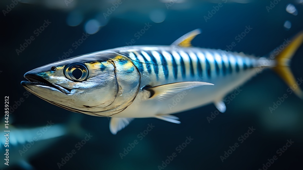 Fototapeta premium Atlantic Mackerel in Underwater Setting