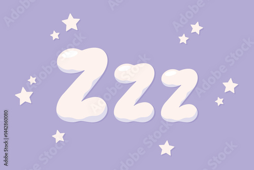 Zzz sleep time flat vector illustration.