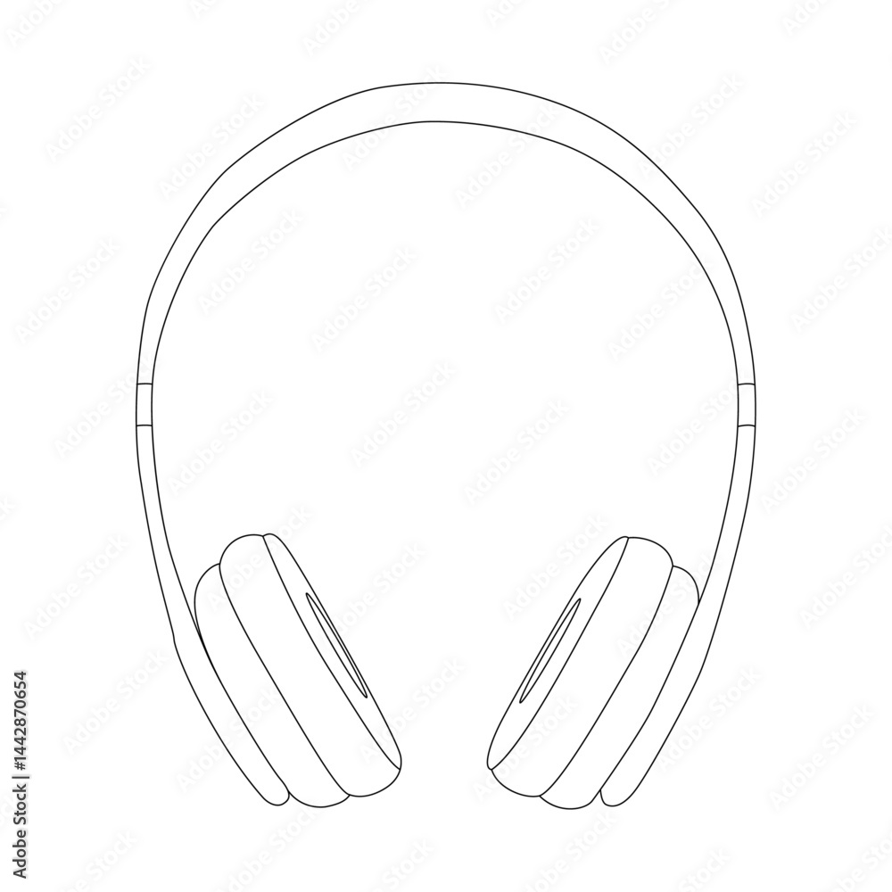 Headphone line art vector design. Headphone outline illustration design. Headphone line art vector design. Headphone outline illustration design.