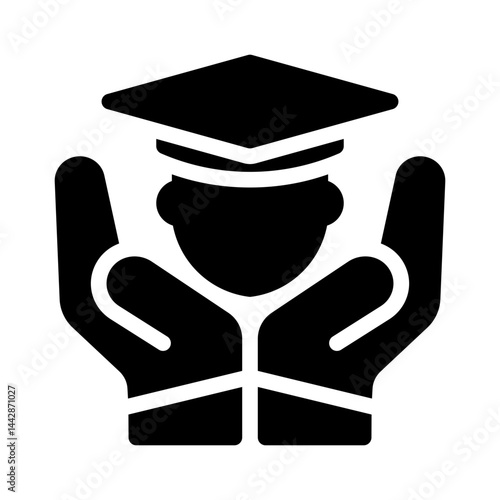 cap toss glyph icon