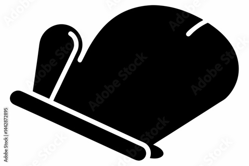 Folded Oven Mitt Silhouette Vector Illustration