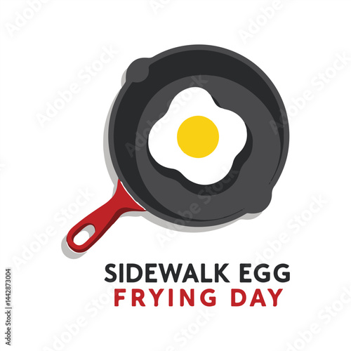 Sidewalk Egg Frying Day Vector Illustration,
Fried Egg in Pan Celebration Design,
Sidewalk Egg Frying Day Minimalist Art,
Cooking Fried Egg in Frying Pan Graphic,
