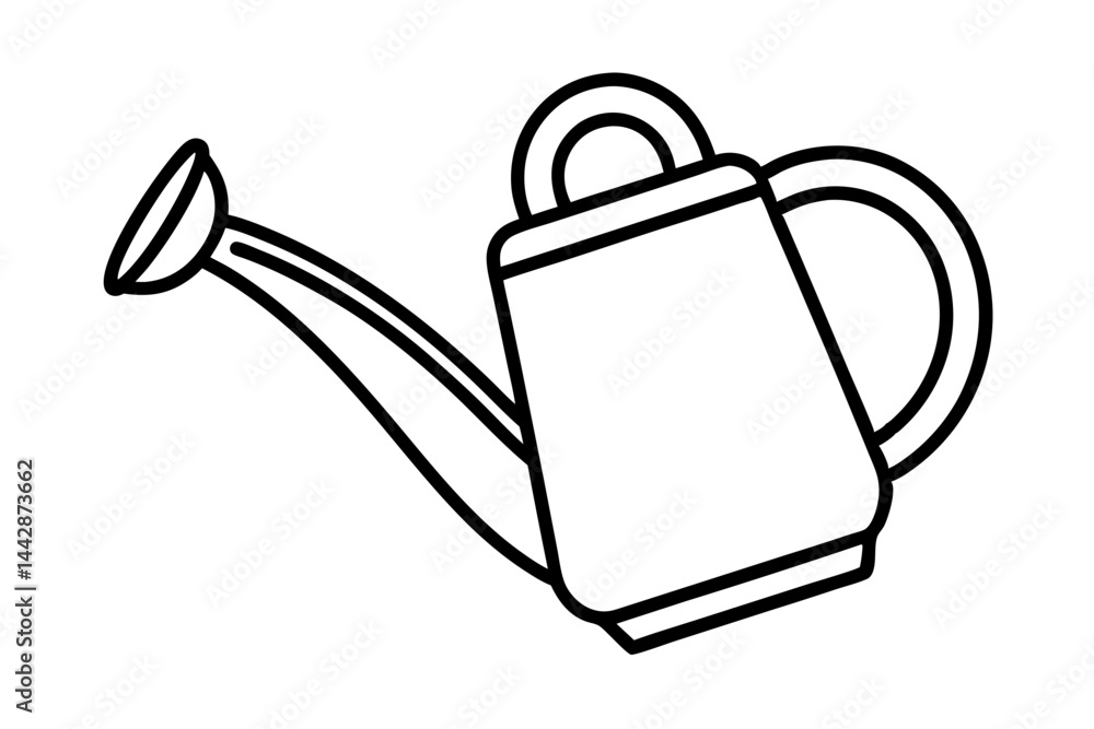Minimal Watering Can Line Art Vector Illustration Minimal Watering Can Line Art Vector Illustration