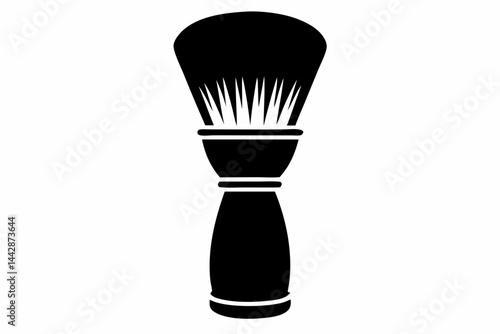 Minimal Shaving Brush Vintage Vector Black And White