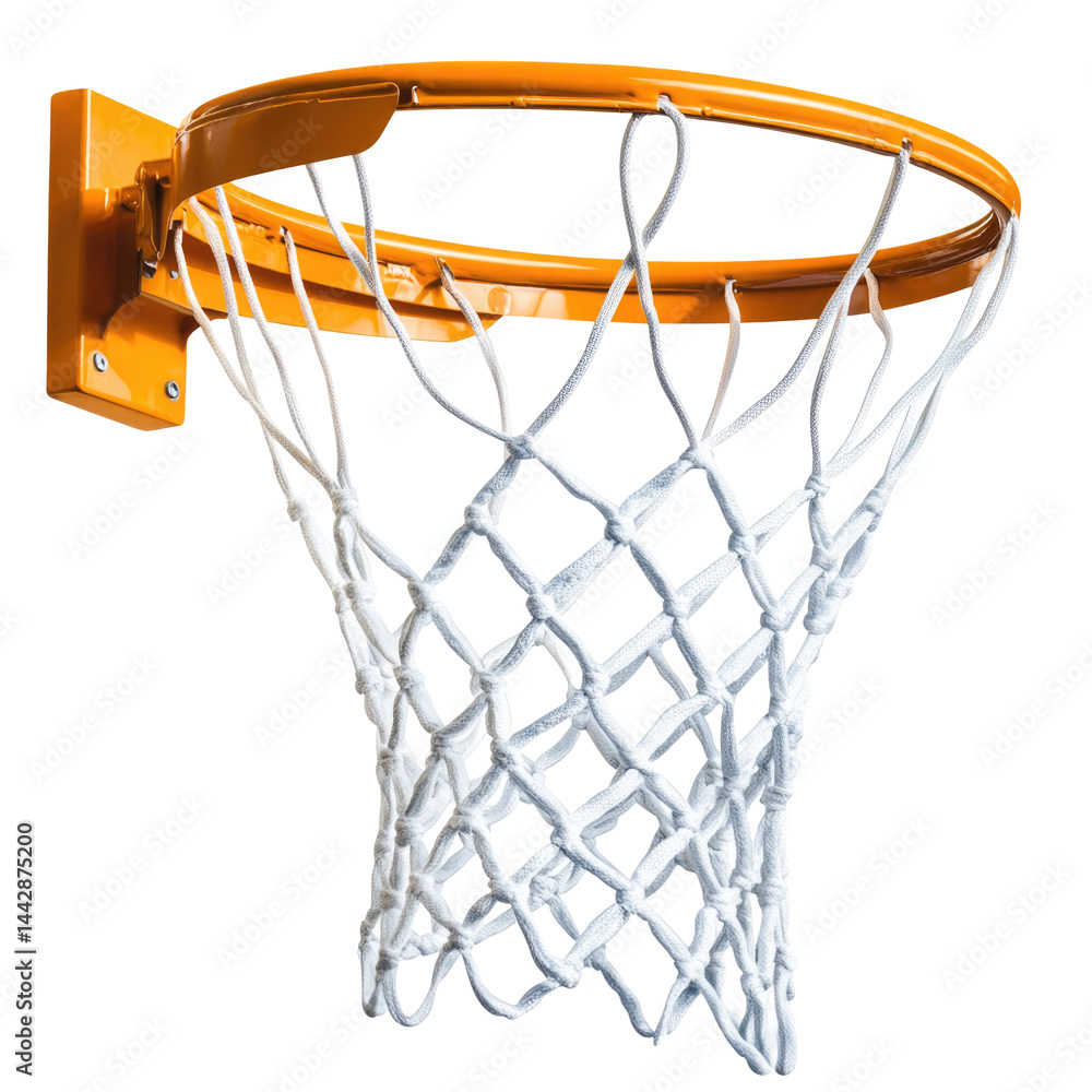 Bright Yellow Basketball Hoop with White Net, Perfect for Outdoor Play and Sports Activities on transparent background Bright Yellow Basketball Hoop with White Net, Perfect for Outdoor Play and Sports Activities on transparent background